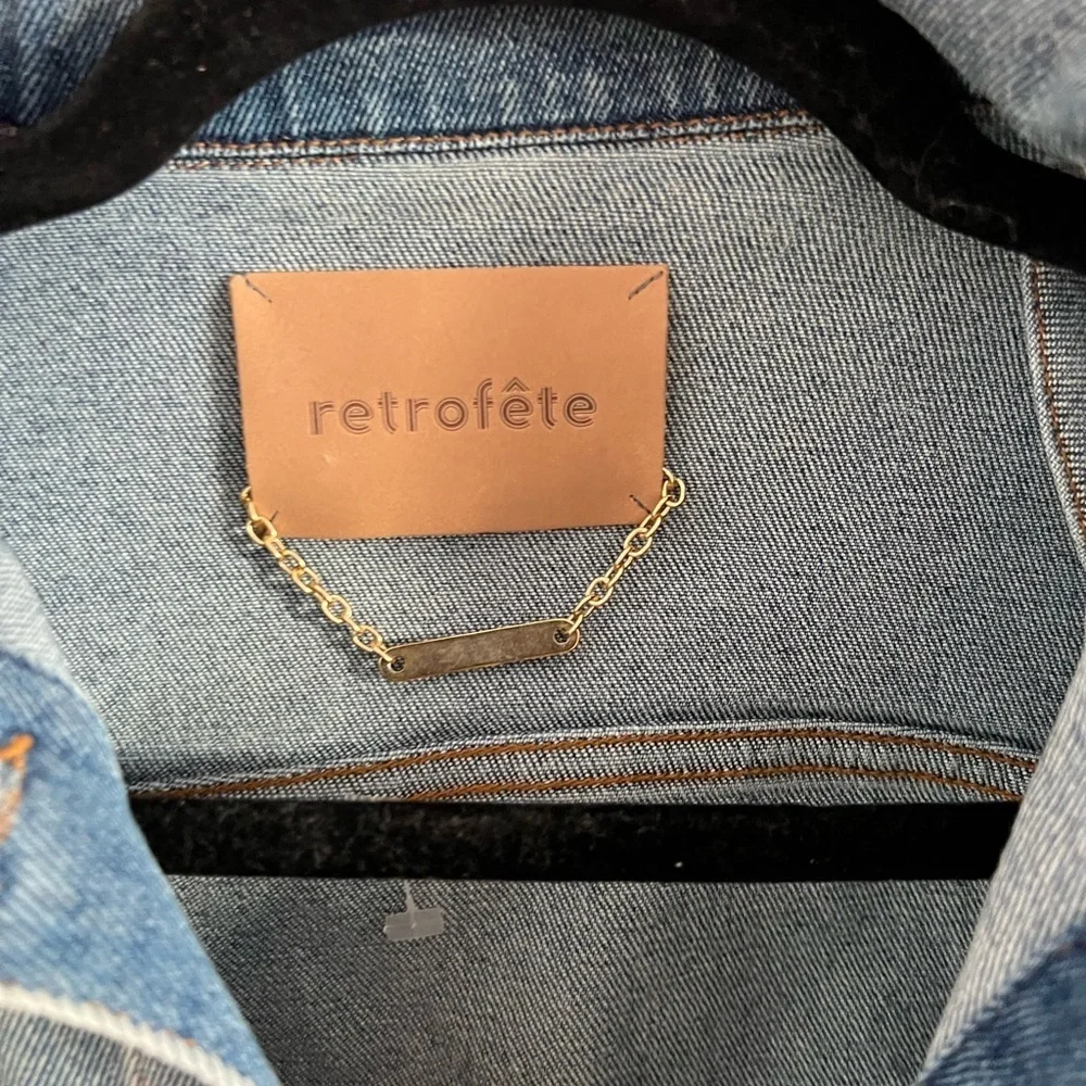 Retrofete Puffed Sleeve Denim Jacket, size XL